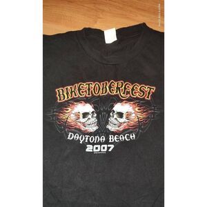 Daytona Beach Biketoberfest  2007 100% Cotton B & E Sport Black T-SHIRT 4X-Large